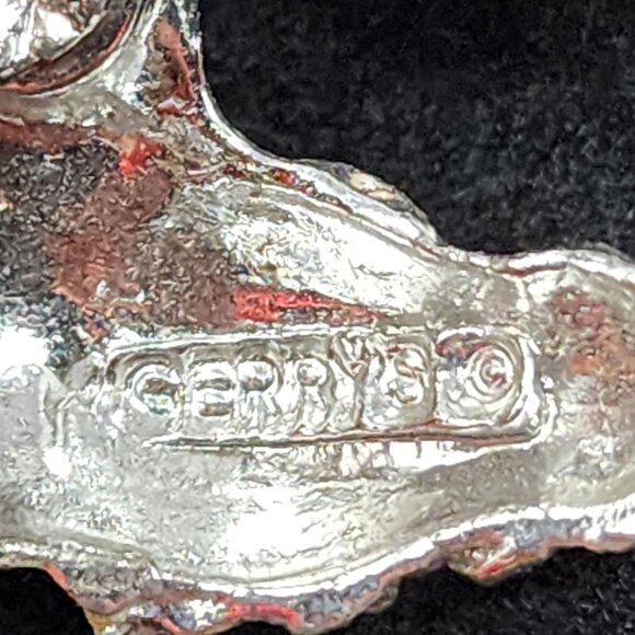 Vintage Gerrys Silver-Tone Poodle Brooch With Blue Rhinestone Eyes - Picture 3 of 5